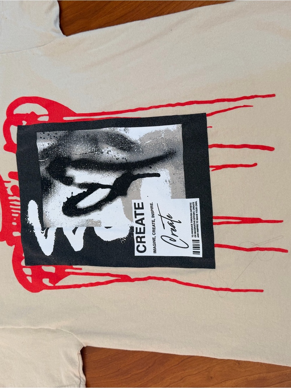 Fashion Nova CREATE Graphic Art Print in Red, Black and Cream
